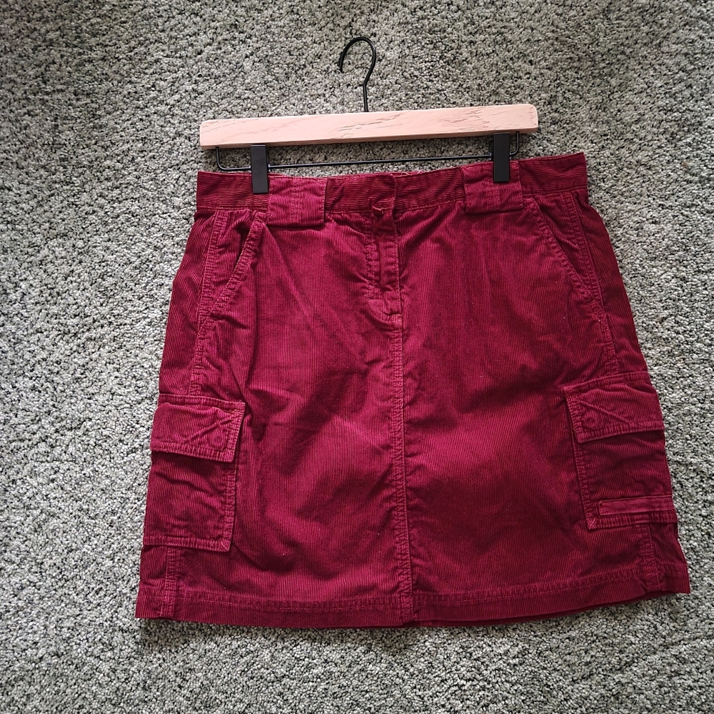 J. Crew Burgandy Corduroy Skirt 8 NWOT
